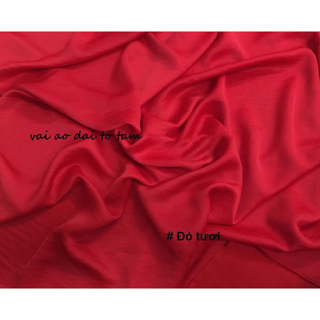 Áo dài lụa Tây Thi hồng đỗ CHAANG May dáng áo dài lụa truyền thống mặc dự tiệc lễ tết đẹp