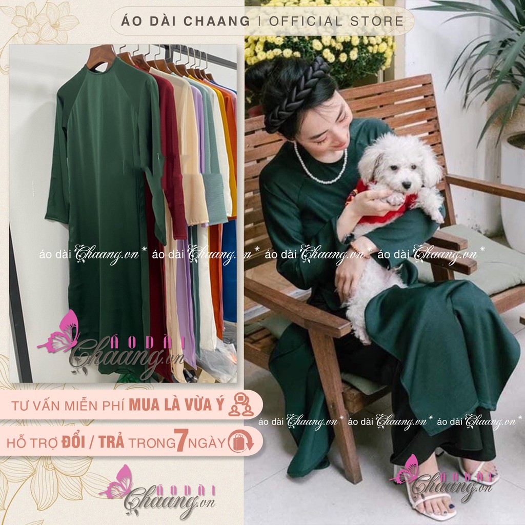 Áo dài cách tân nữ dáng xuông xưa Chaang may sẵn lụa suông chụp hình dự tiệc lễ tết Đẹp ADC076