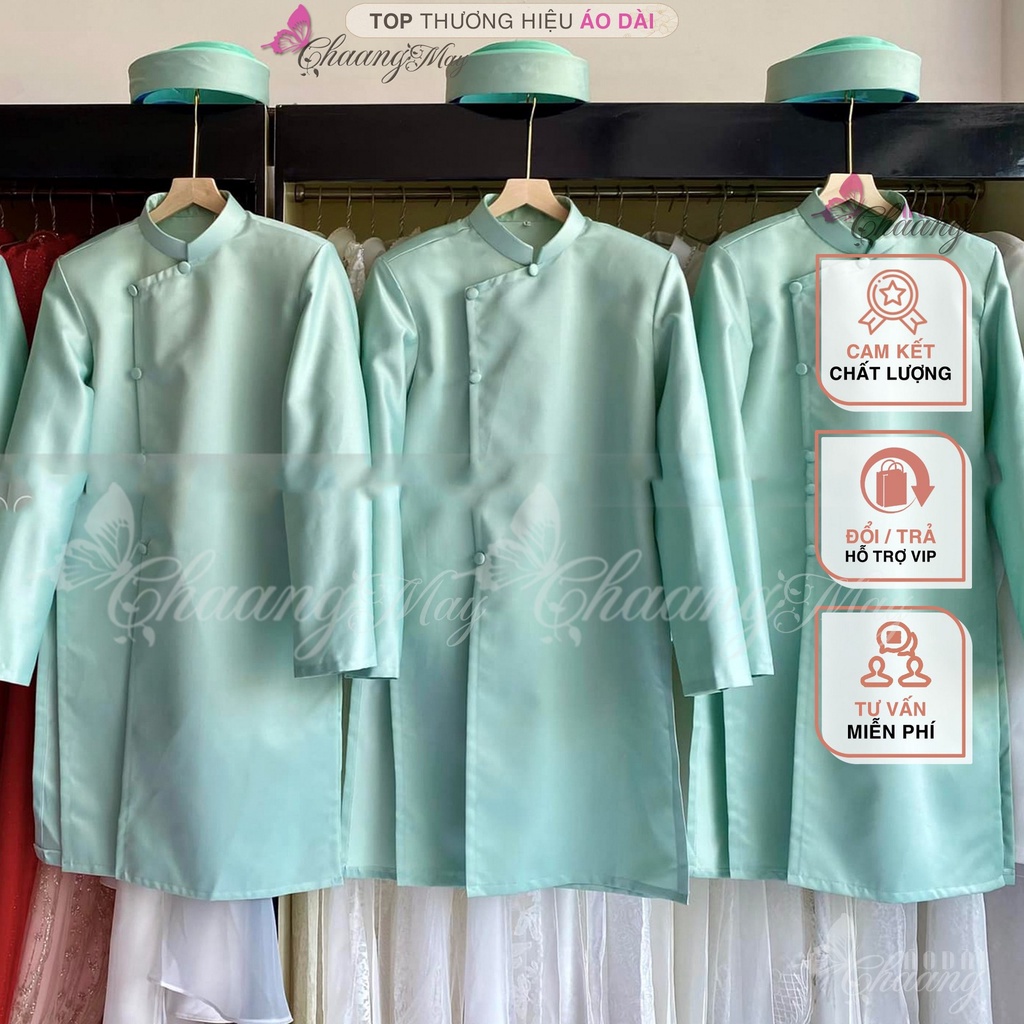 Áo dài nam cách tân form vestton Chaang May sẵn dáng áo truyền thống phù hợp dự tiệc cước lễ tết đẹp ADC135