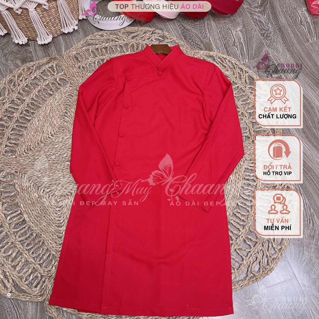Áo dài nam cách tân form vestton Chaang May sẵn dáng áo truyền thống phù hợp dự tiệc cước lễ tết đẹp ADC135