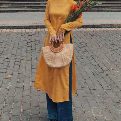 Áo dài Tết cách tân nữ dáng xuông CHAANG may sẵn lụa suông Xanh Đỏ Đô Cam Vàng chụp hình dự tiệc đẹp ADC716