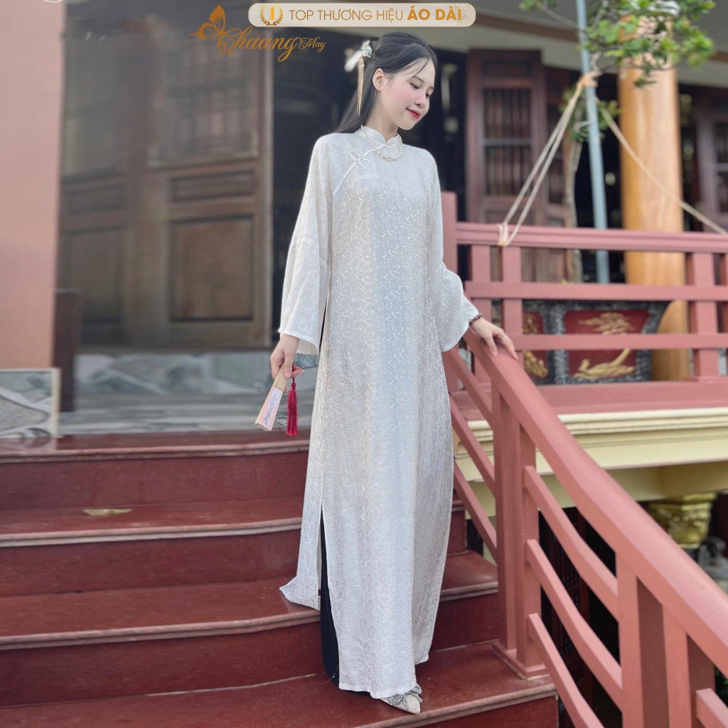 Áo dài cổ phục Việt cách tân nữ truyền thống Chaang may sẵn áo dài dáng suông xưa xuông rộng dự tiệc lễ tết đẹp ADC757