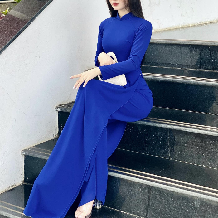 Áo Dài Trắng 4 Tà Truyền Thống May Sẵn Vải Lụa Tằm Trơn Mịn Cao Cấp 2 Lớp Nữ Học Sinh Đi Học Mặc Lễ Tết Đẹp
