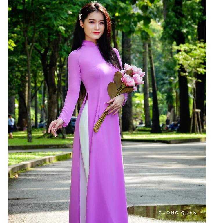 Áo Dài Trắng 4 Tà Truyền Thống May Sẵn Vải Lụa Tằm Trơn Mịn Cao Cấp 2 Lớp Nữ Học Sinh Đi Học Mặc Lễ Tết Đẹp