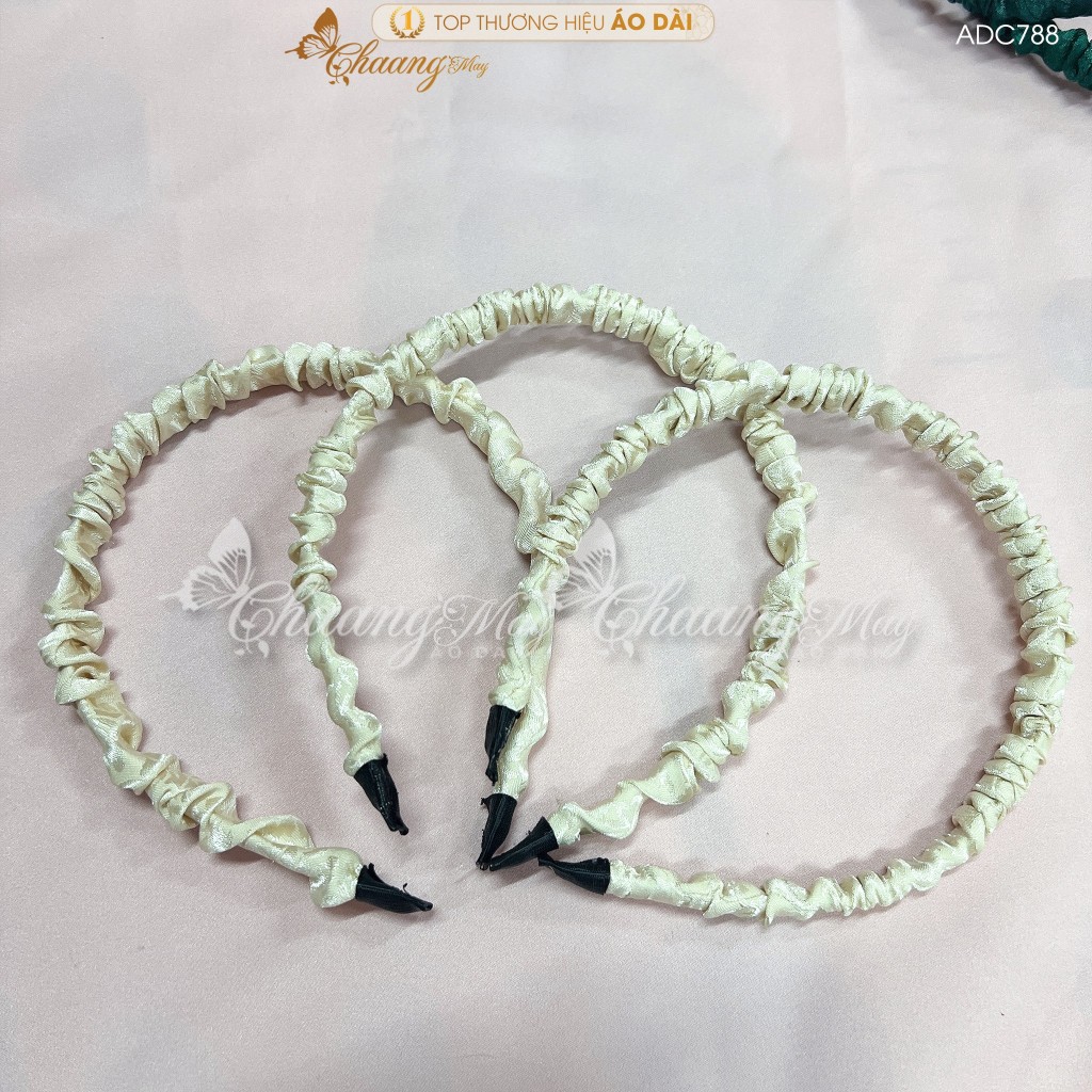 Bờm vải gấm nhún đội đầu áo dài cách tân nữ truyền thống chụp hình cưới hỏi du xuân lễ tết đẹp PK-ADC788