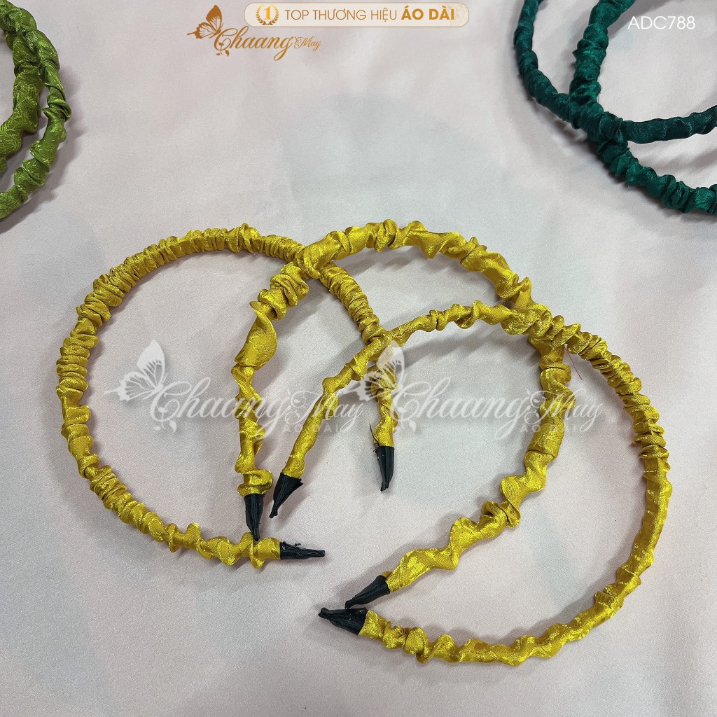 Bờm vải gấm nhún đội đầu áo dài cách tân nữ truyền thống chụp hình cưới hỏi du xuân lễ tết đẹp PK-ADC788