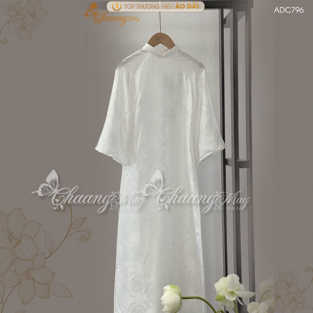 Áo dài cách tân nữ dáng suông gấm thọ dơi Chaang may sẵn áo dài xuông xưa cổ phục dự tiệc cưới lễ tết đẹp ADC796