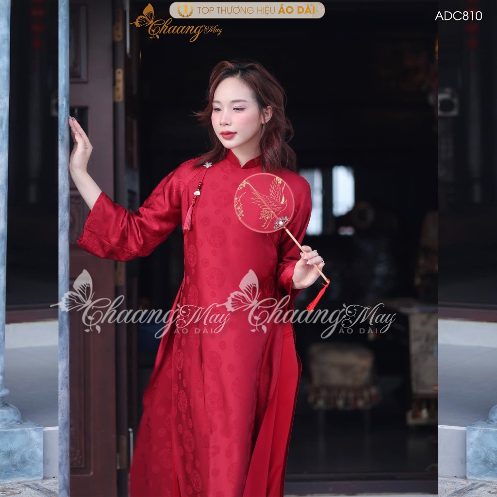 Áo dài cưới cô dâu cổ pháp phục Việt dáng suông xưa truyền thống may sẵn 4 tà dự tiệc cưới hỏi sự kiện lễ tết đẹp ADC810