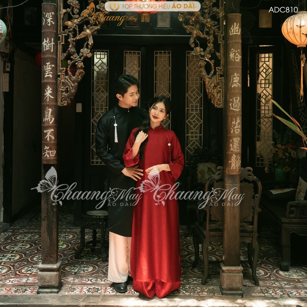 Áo dài cưới cô dâu cổ pháp phục Việt dáng suông xưa truyền thống may sẵn 4 tà dự tiệc cưới hỏi sự kiện lễ tết đẹp ADC810