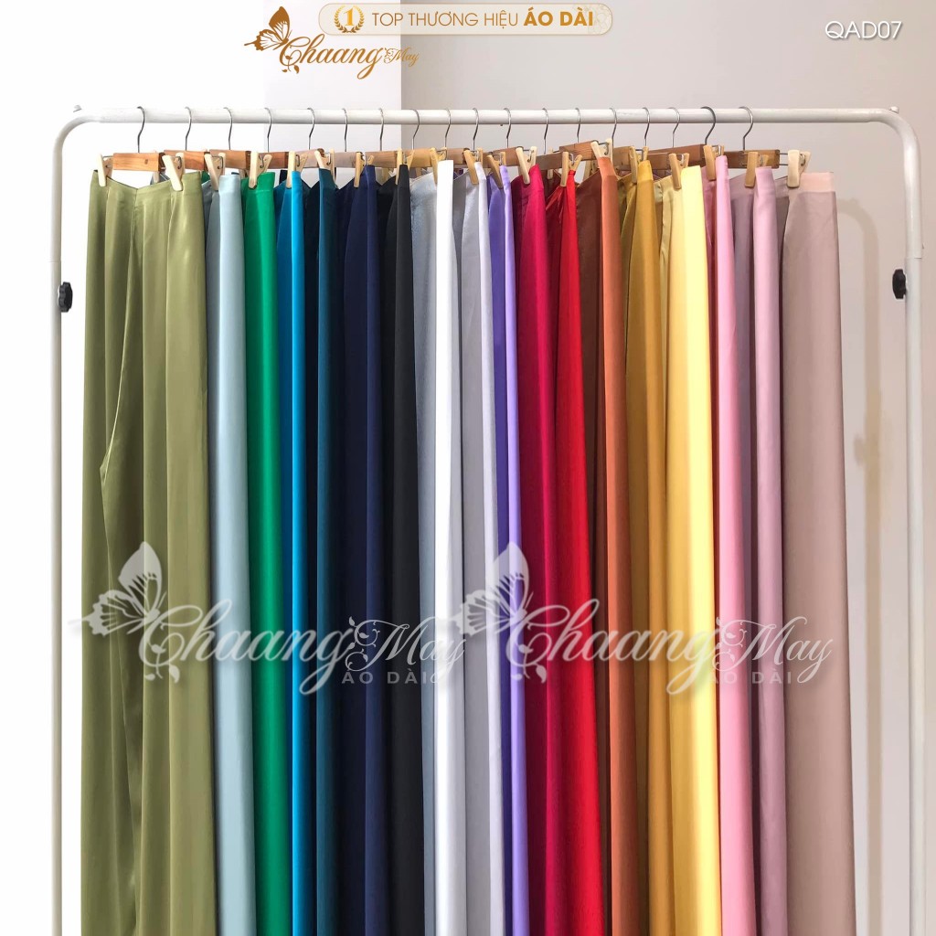 Quần mặc áo dài cách tân nữ truyền thống lụa Ngọc trai 110cm may sẵn suông ống rộng dự tiệc cưới lễ tết đẹp QAD08
