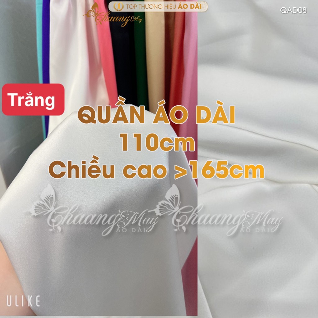 Quần mặc áo dài cách tân nữ truyền thống lụa Ngọc trai 110cm may sẵn suông ống rộng dự tiệc cưới lễ tết đẹp QAD08