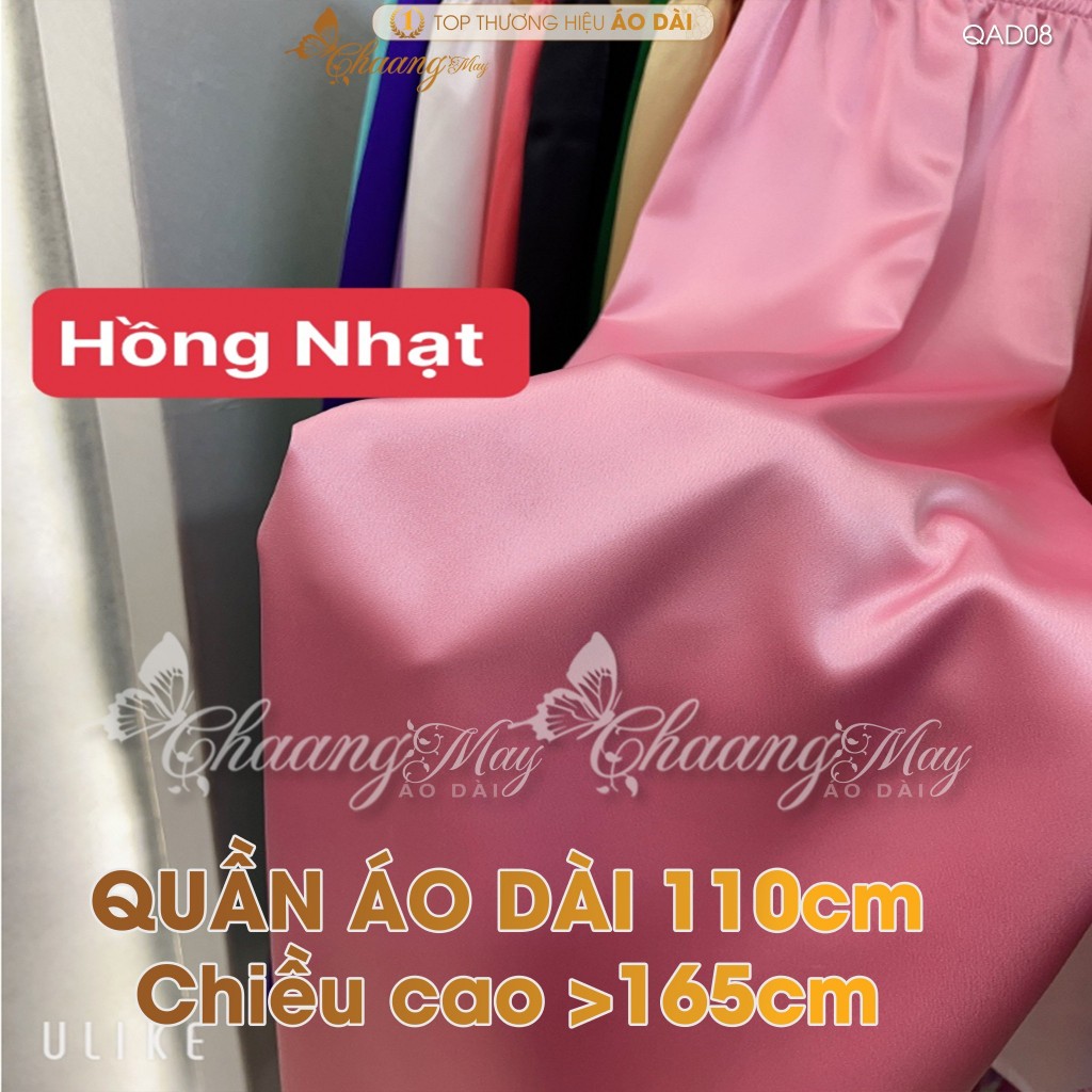 Quần mặc áo dài cách tân nữ truyền thống lụa Ngọc trai 110cm may sẵn suông ống rộng dự tiệc cưới lễ tết đẹp QAD08