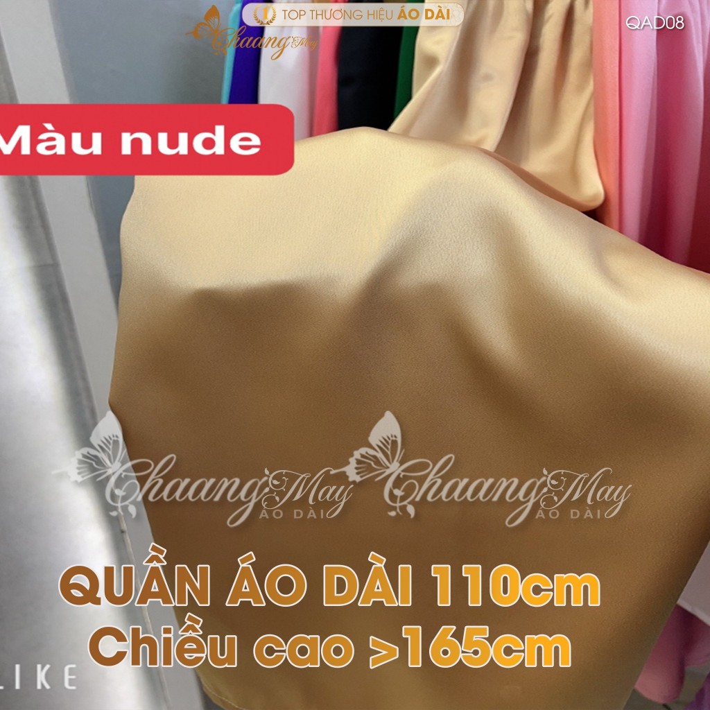 Quần mặc áo dài cách tân nữ truyền thống lụa Ngọc trai 110cm may sẵn suông ống rộng dự tiệc cưới lễ tết đẹp QAD08