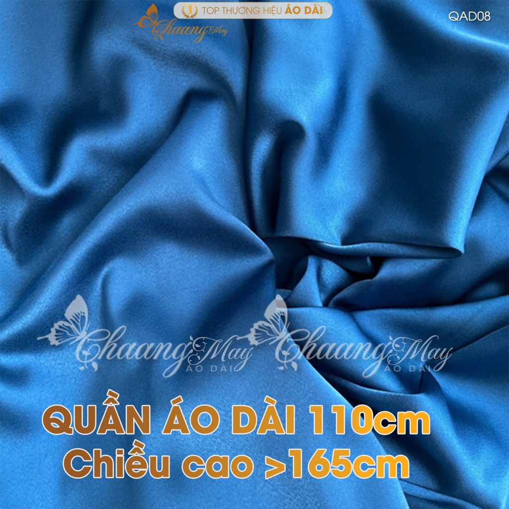 Quần mặc áo dài cách tân nữ truyền thống lụa Ngọc trai 110cm may sẵn suông ống rộng dự tiệc cưới lễ tết đẹp QAD08