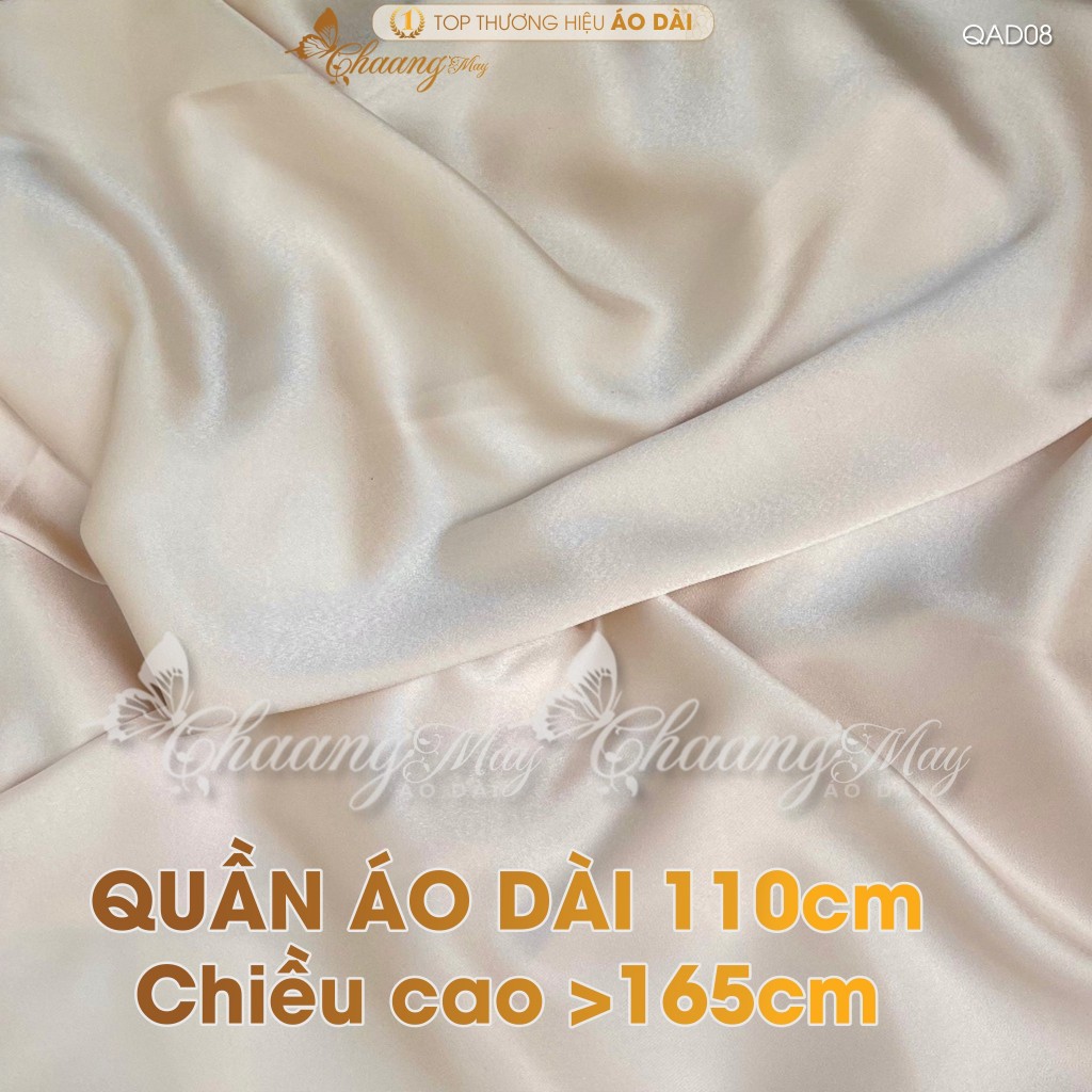 Quần mặc áo dài cách tân nữ truyền thống lụa Ngọc trai 110cm may sẵn suông ống rộng dự tiệc cưới lễ tết đẹp QAD08