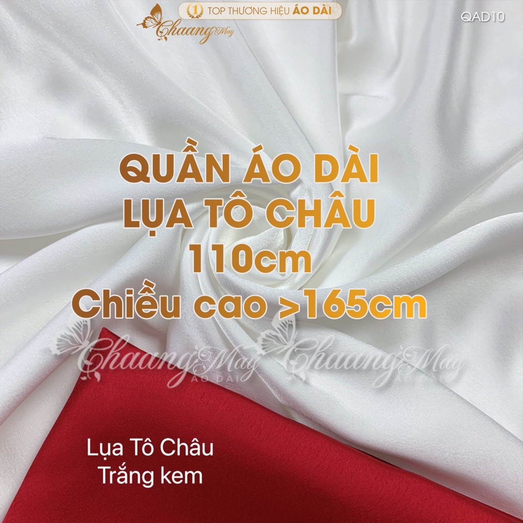 Quần mặc áo dài cách tân nữ truyền thống lụa Tô Châu 110cm may sẵn suông ống rộng dự tiệc cưới lễ tết đẹp QAD10