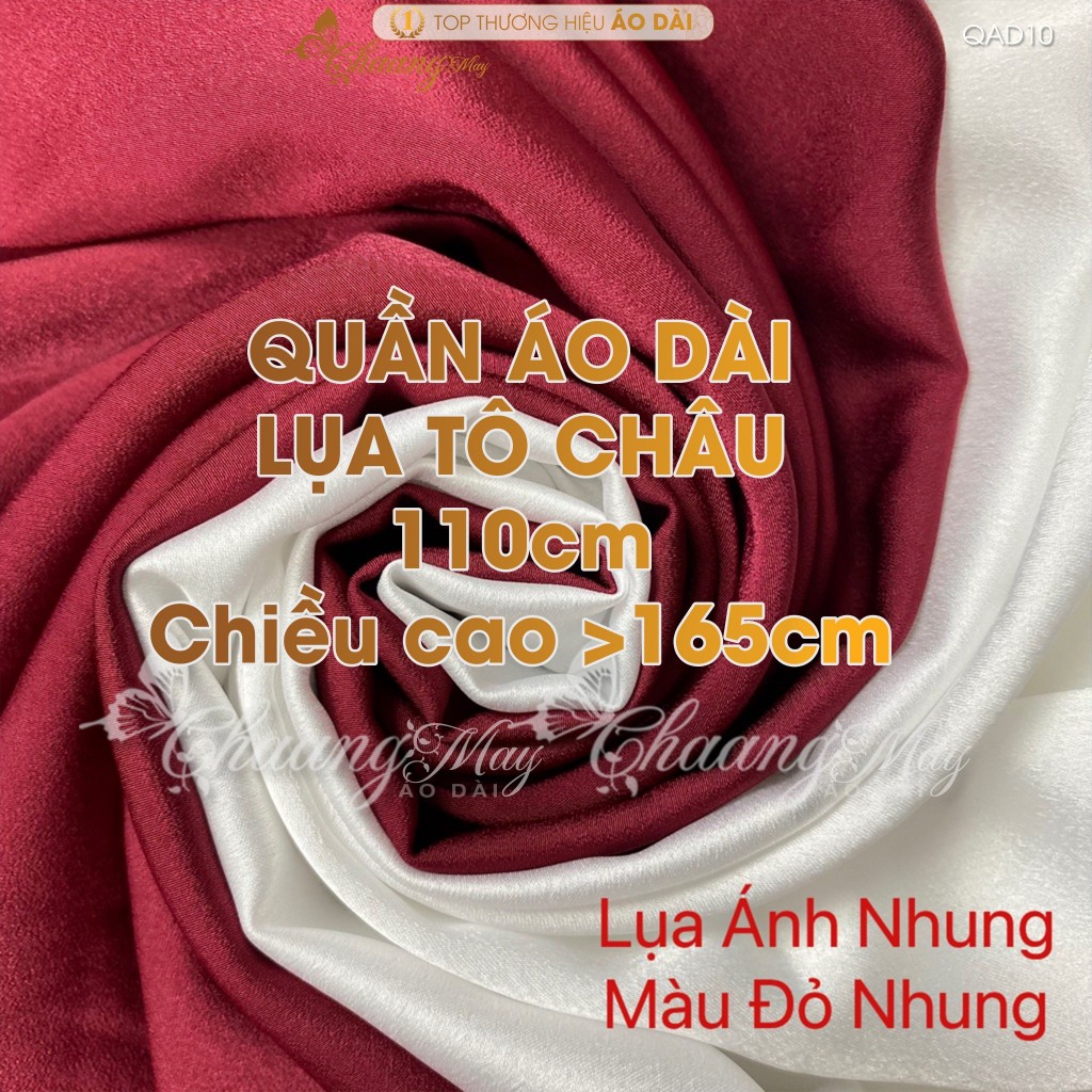 Quần mặc áo dài cách tân nữ truyền thống lụa Tô Châu 110cm may sẵn suông ống rộng dự tiệc cưới lễ tết đẹp QAD10
