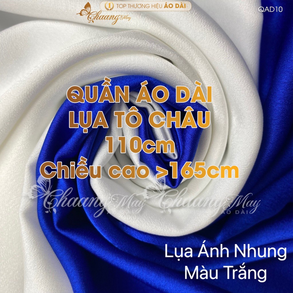 Quần mặc áo dài cách tân nữ truyền thống lụa Tô Châu 110cm may sẵn suông ống rộng dự tiệc cưới lễ tết đẹp QAD10