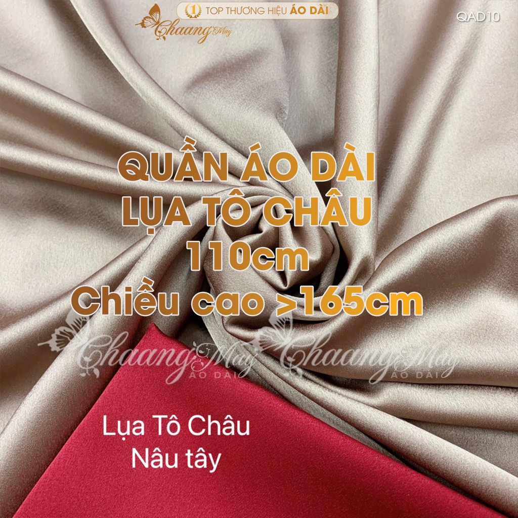 Quần mặc áo dài cách tân nữ truyền thống lụa Tô Châu 110cm may sẵn suông ống rộng dự tiệc cưới lễ tết đẹp QAD10