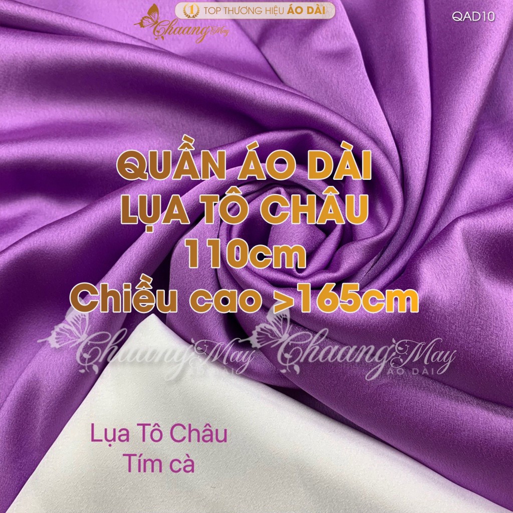 Quần mặc áo dài cách tân nữ truyền thống lụa Tô Châu 110cm may sẵn suông ống rộng dự tiệc cưới lễ tết đẹp QAD10