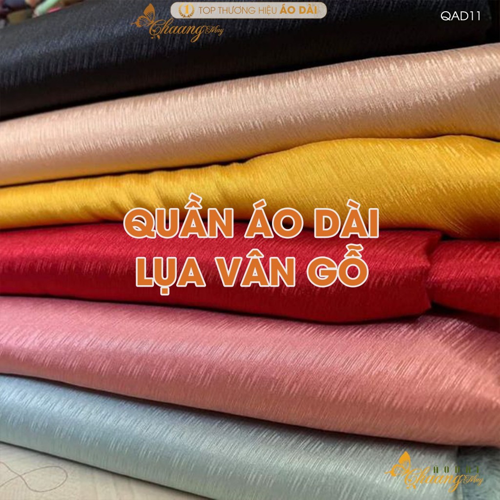 Quần mặc áo dài cách tân nữ truyền thống lụa Vân Gỗ may sẵn suông ống rộng thoáng mềm dự tiệc cưới lễ tết đẹp QAD11