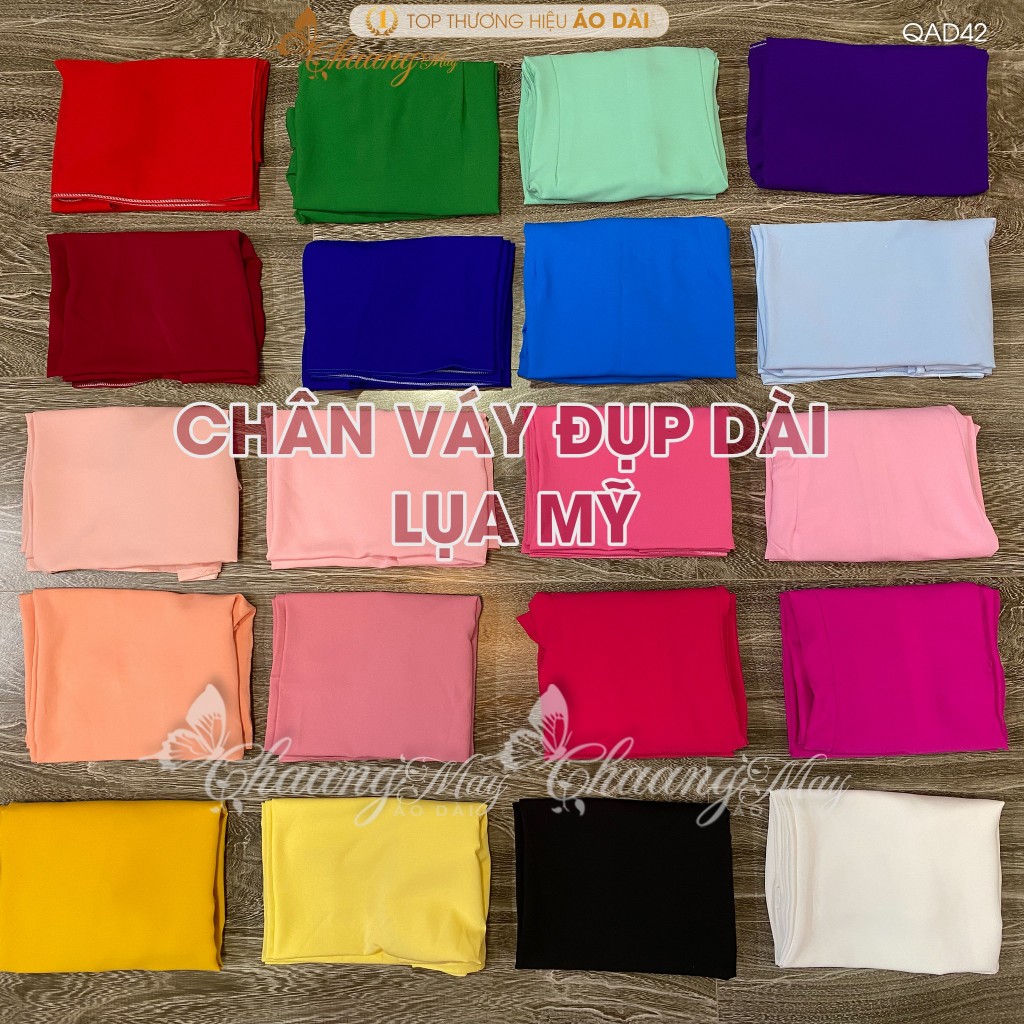 Chân váy đụp mặc áo dài cách tân nữ truyền thống may sẵn vải Lụa Mỹ thay quần xòe rộng dự tiệc lế tết đẹp QAD42