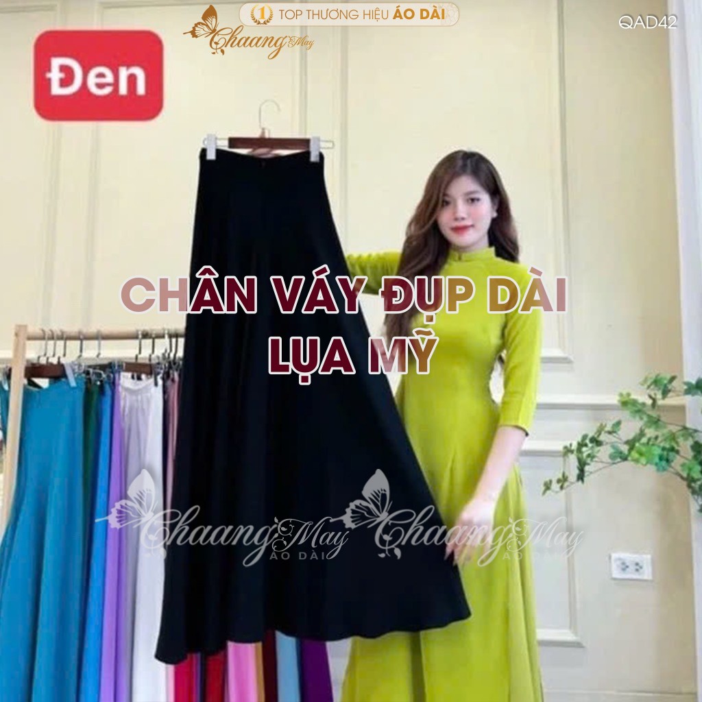 Chân váy đụp mặc áo dài cách tân nữ truyền thống may sẵn vải Lụa Mỹ thay quần xòe rộng dự tiệc lế tết đẹp QAD42