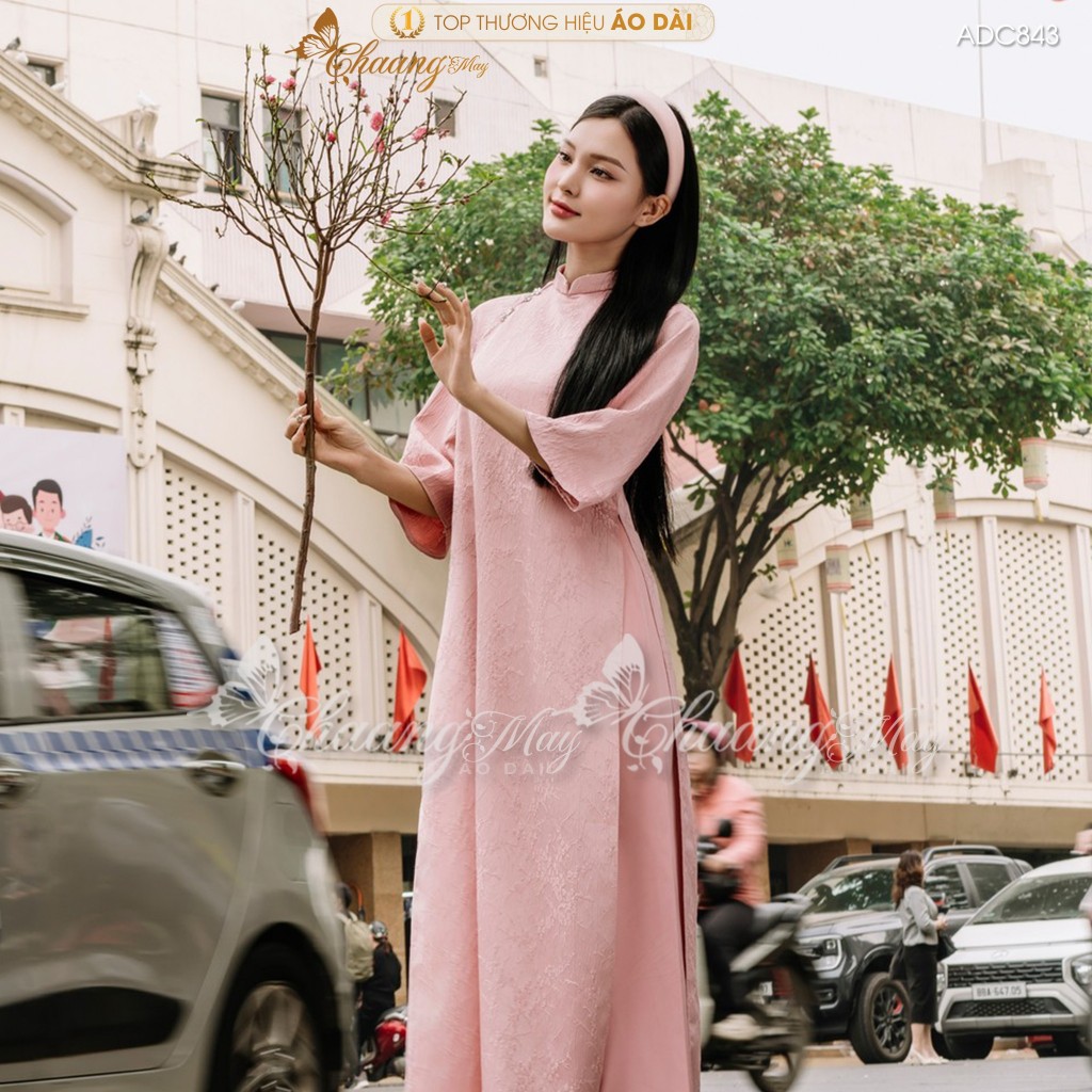 Áo dài cách tân nam nữ  Châu Sa cặp đôi cô dâu chú rể CHAANG may sẵn ADC843 áo dài suông dự tiệc cưới đám hỏi lễ Tết đẹp