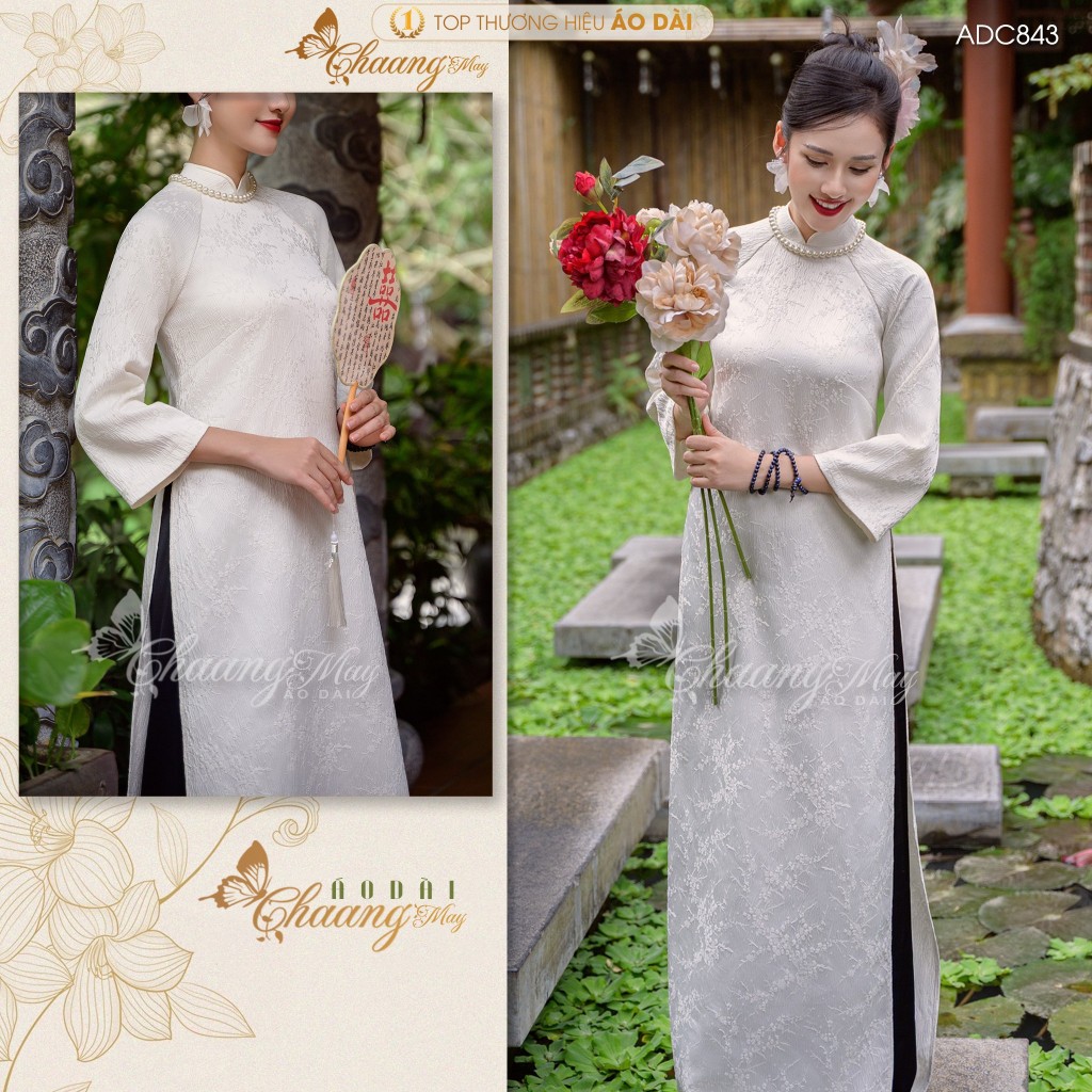 Áo dài cách tân nam nữ Châu Sa cặp đôi cô dâu chú rể CHAANG may sẵn ADC855 áo dài suông dự tiệc cưới đám hỏi lễ Tết đẹp