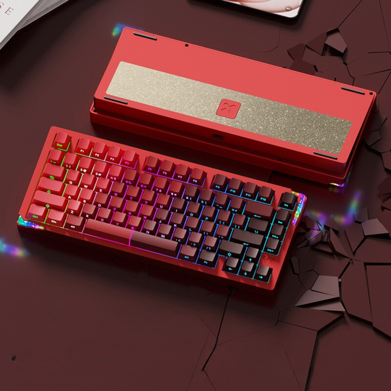 Stars75 - Bàn phím cơ Weikav 75% khung nhôm CNC, 3 mode, có góc LED vỡ ...