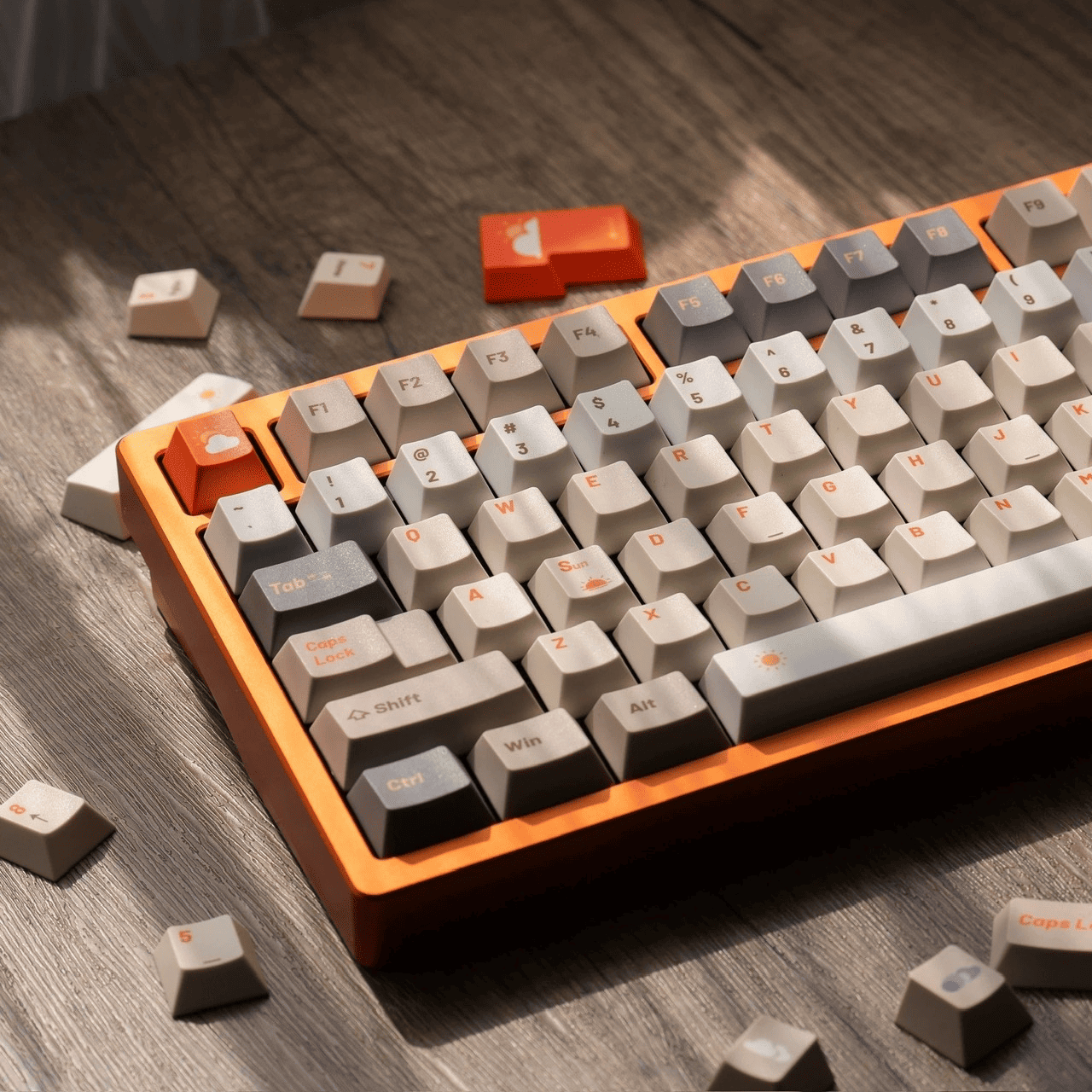 Phối màu kem xám cam của bộ keycap DreamKey Weather