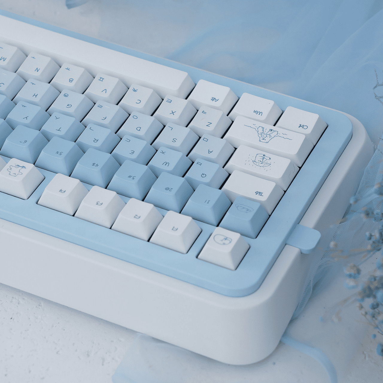 Chi tiết bề mặt PBT của keycap Polar Bear
