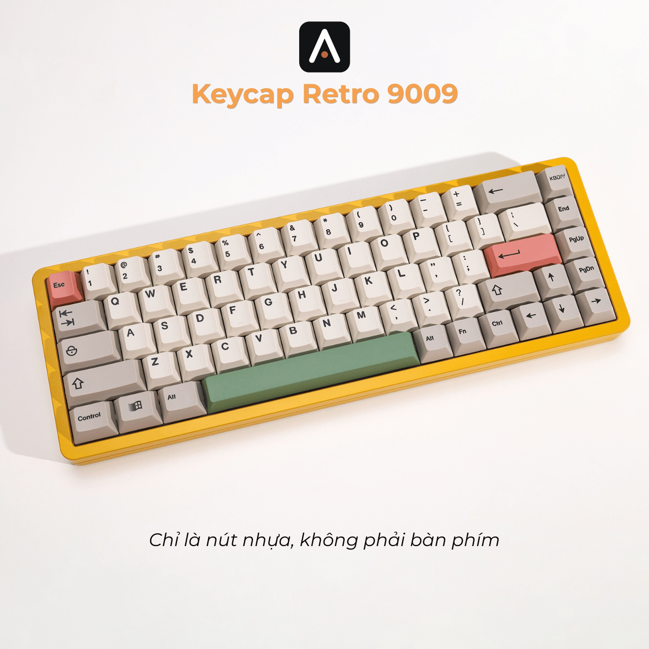 Bộ keycap Retro 9009 lắp trên bàn phím cơ