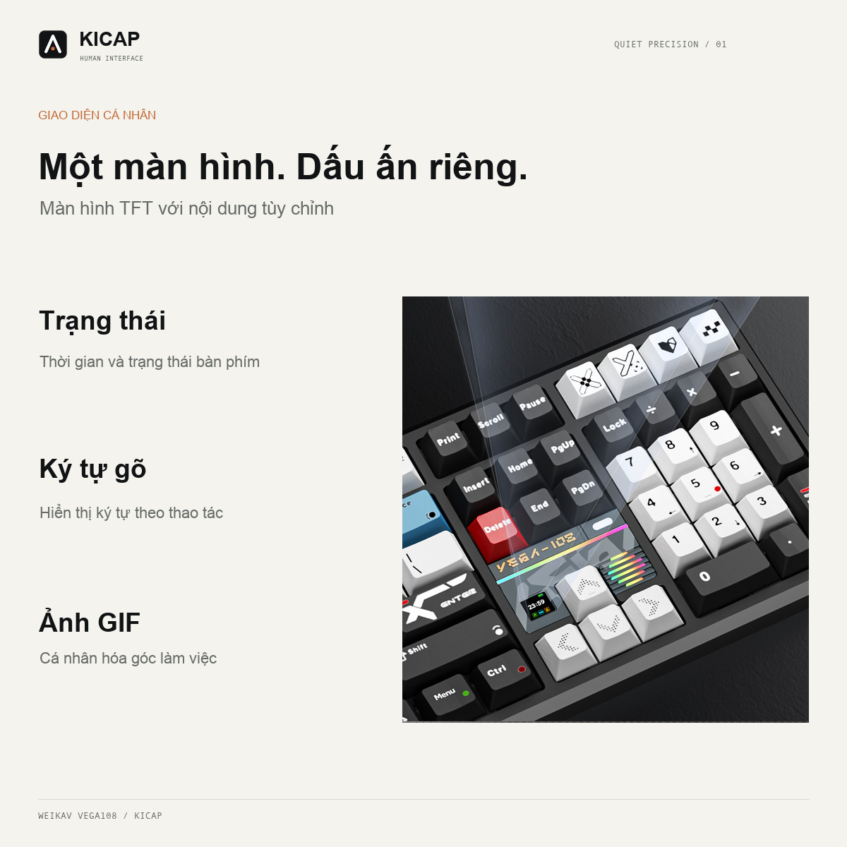 Màn hình TFT của Weikav VEGA108