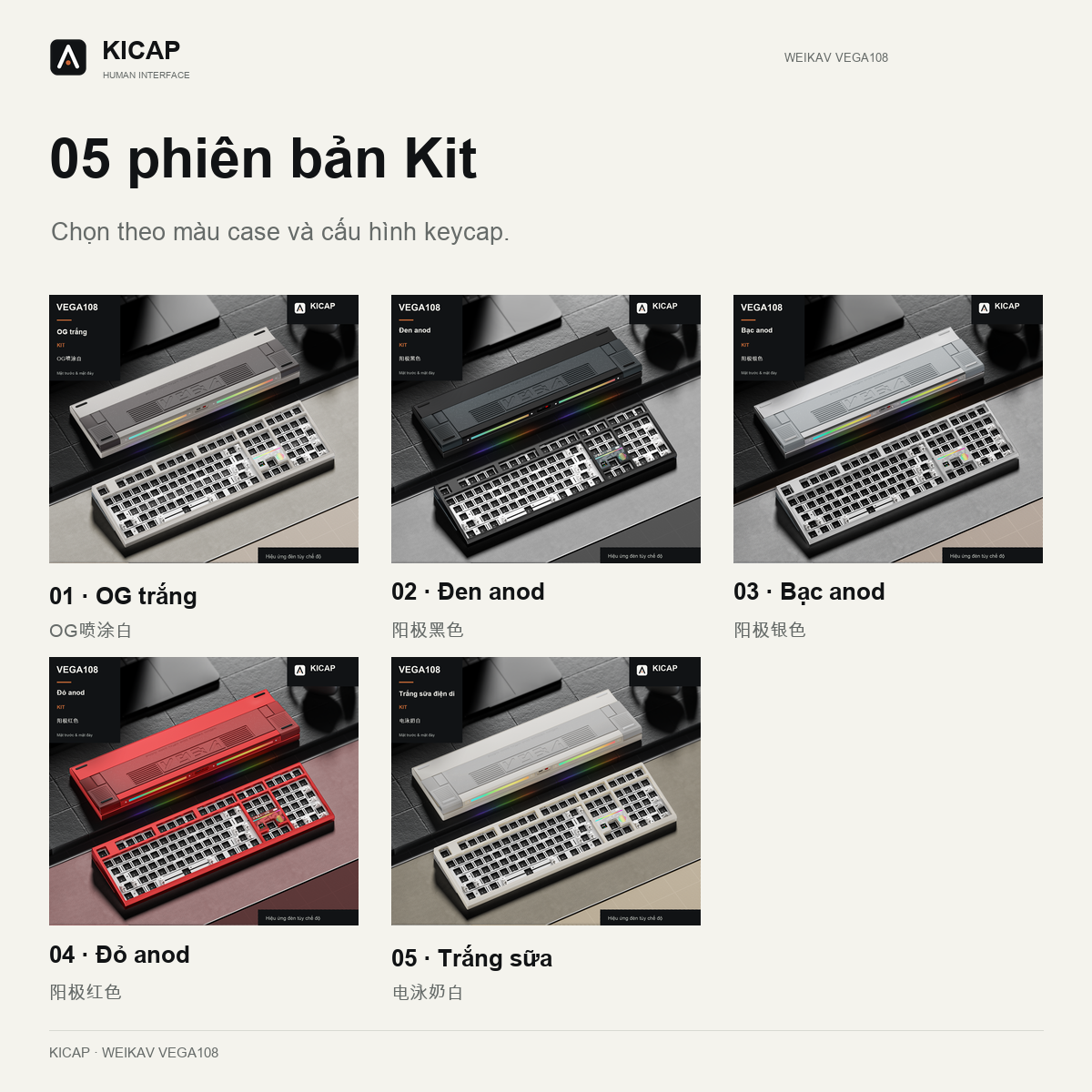 5 phiên bản KIT Weikav VEGA108