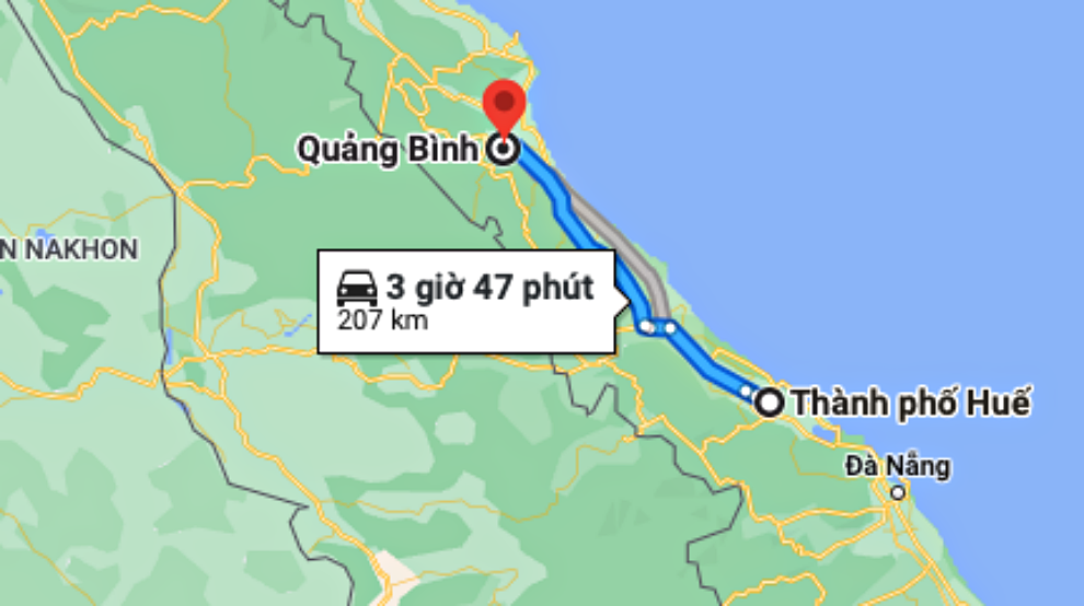 bản đồ quảng bình đến Huế