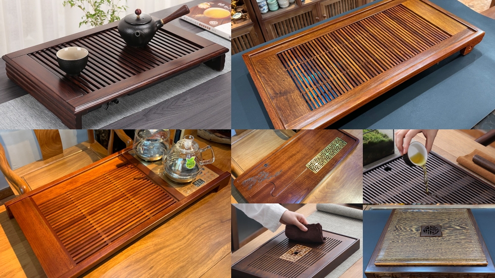 bàn trà đạo chất liệu gỗ cao cấp nguyên khối