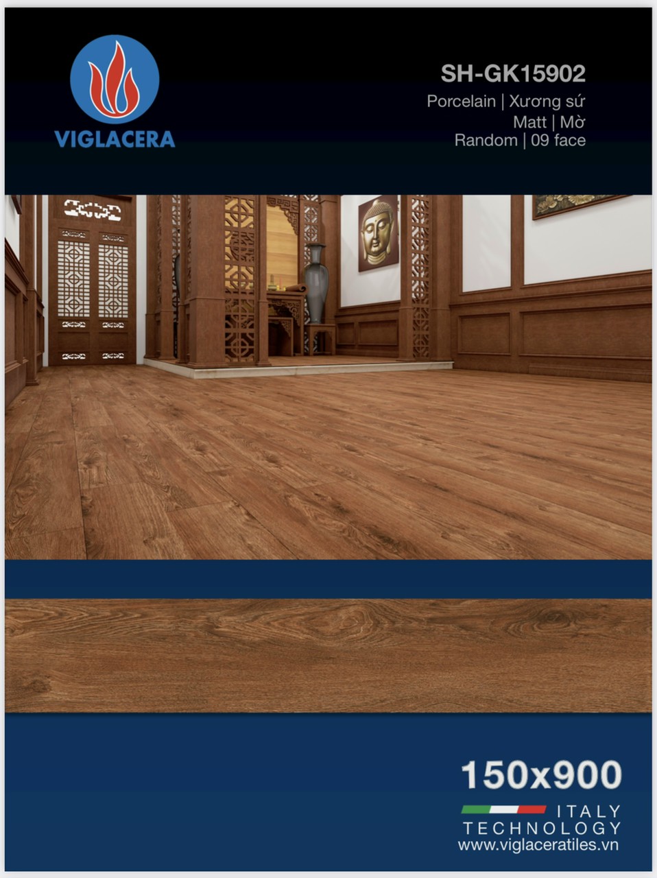 Gạch thanh gỗ CL - GK 15x90cm 15902 Viglacera