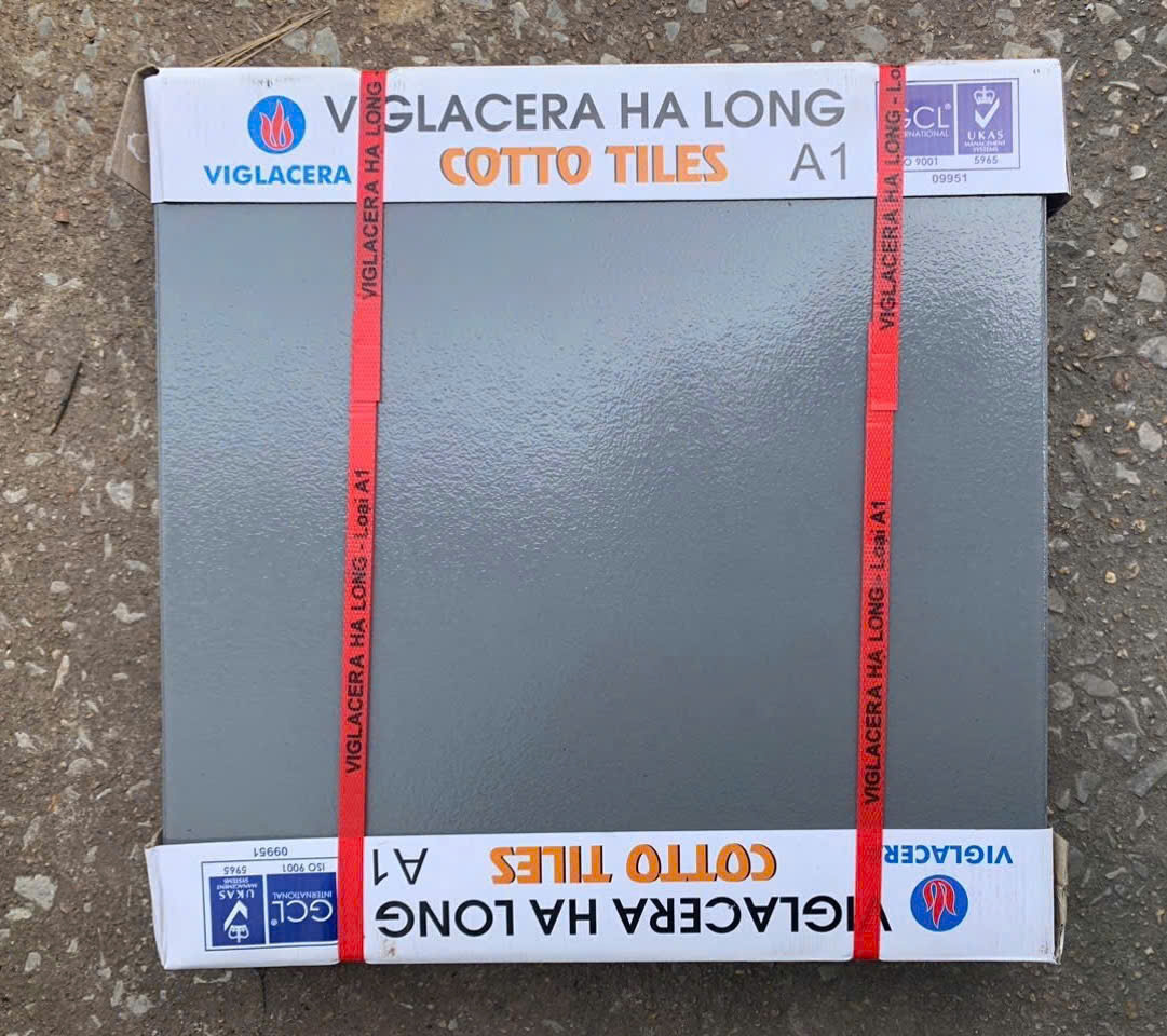 Gạch lát 40x40cm tráng men màu ghi Viglacera Hạ Long