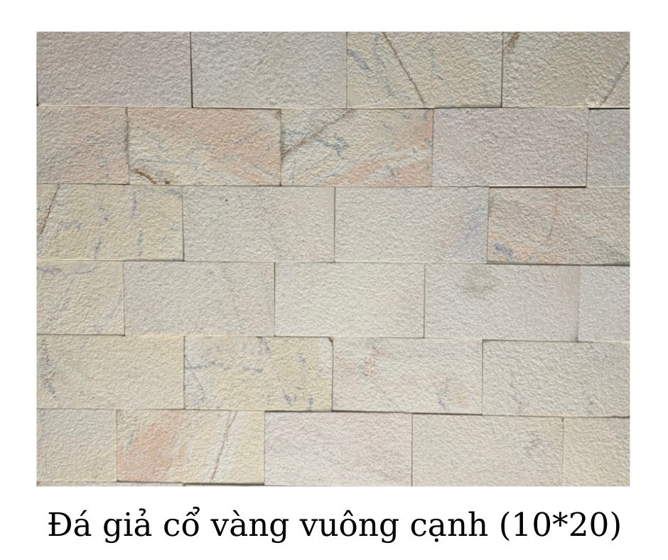 ĐÁ GIẢ CỔ VÀNG VUÔNG CẠNH 10x20
