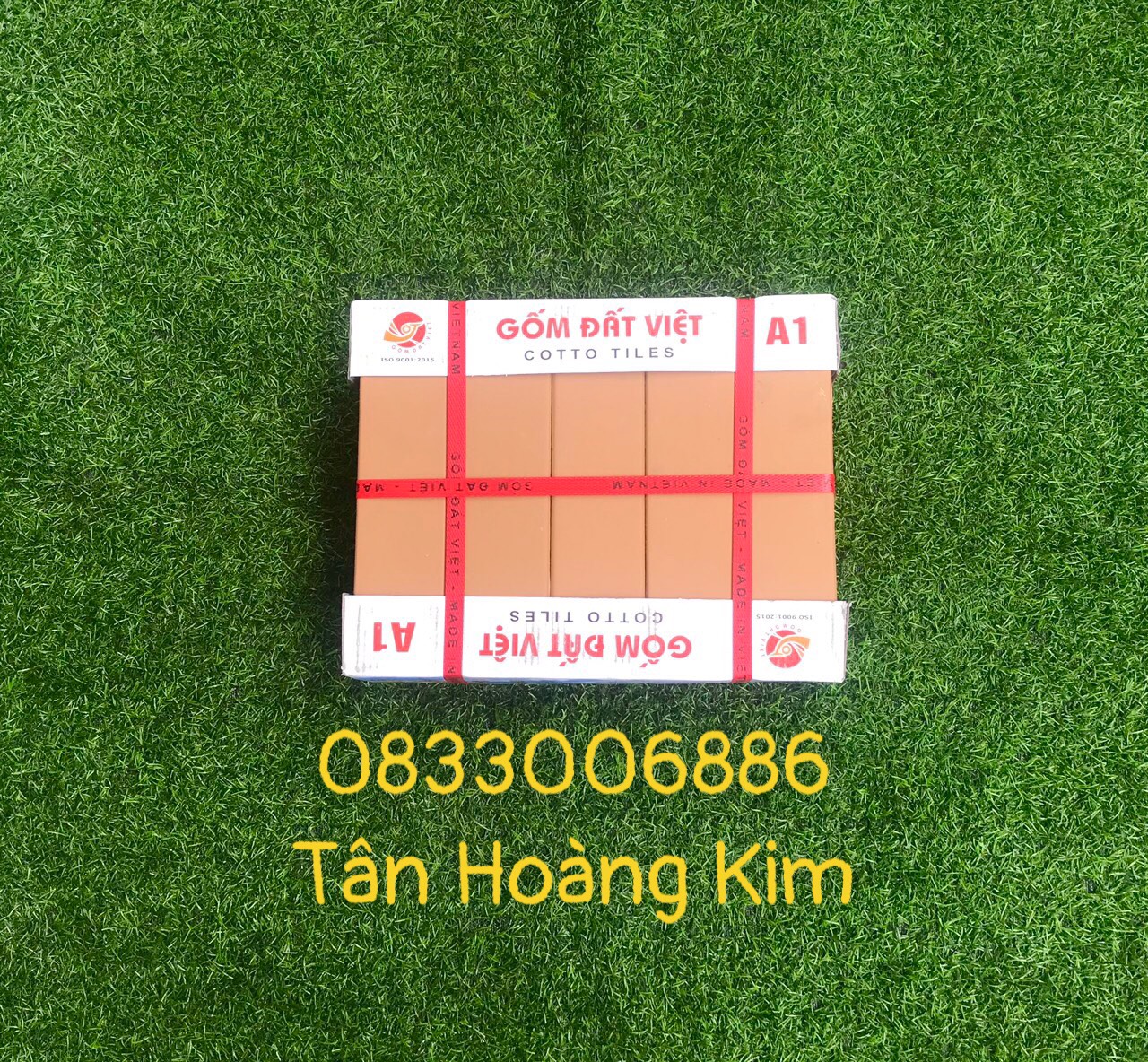 Gạch thẻ 6x24cm màu kem vàng Gốm Đất Việt