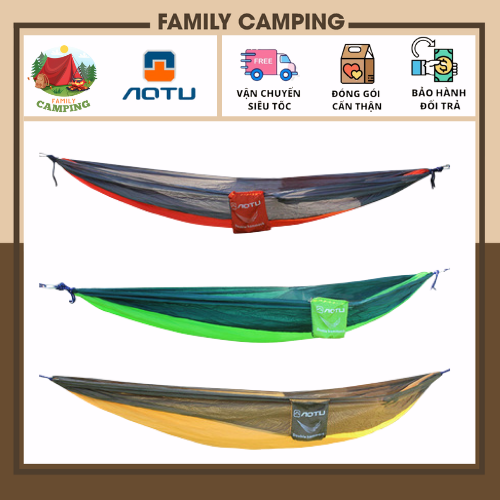 Võng vải dù , võng cắm trại dã ngoại du lịch tiện dụng, võng ngủ rộng cho 2 người hãng AoTu - AT6737