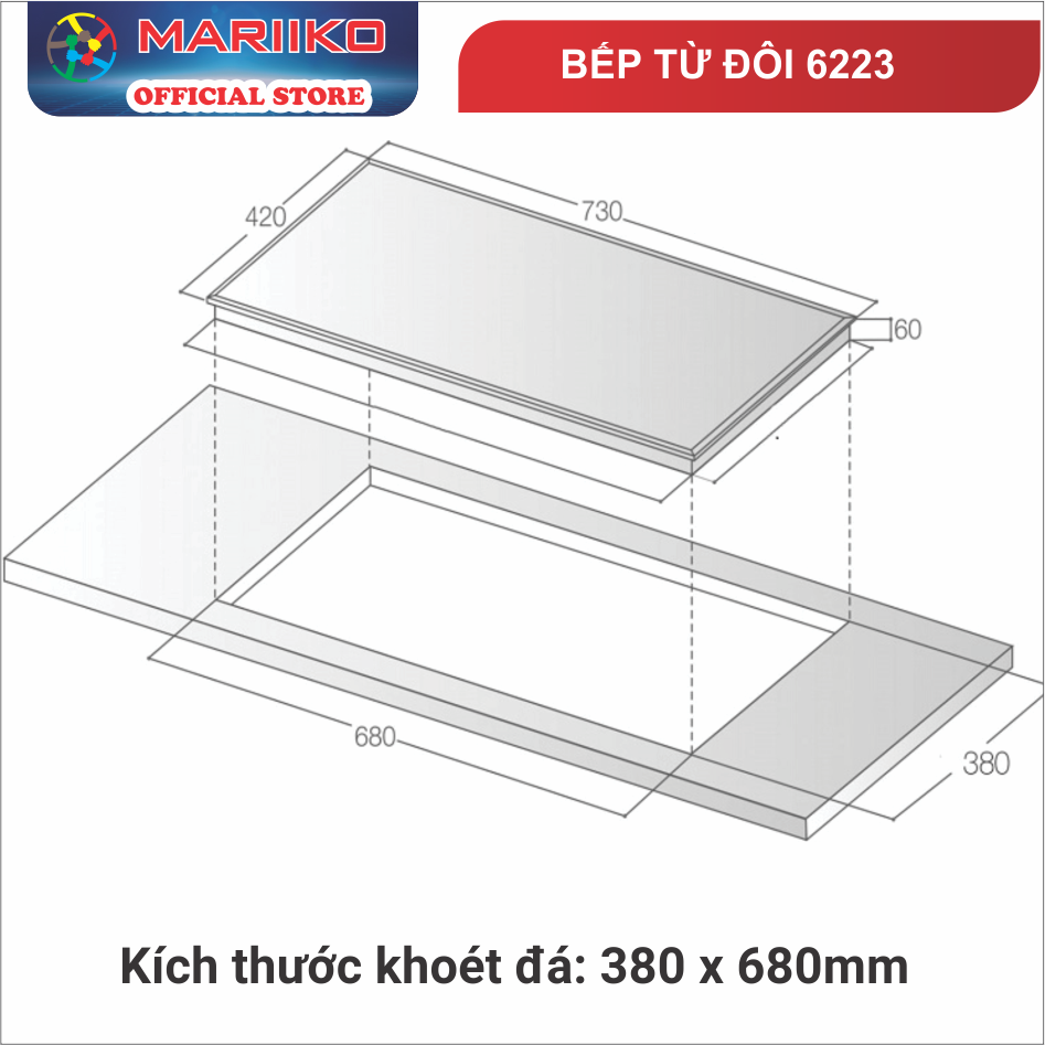 BẾP TỪ ĐÔI MARIIKO MR-6223