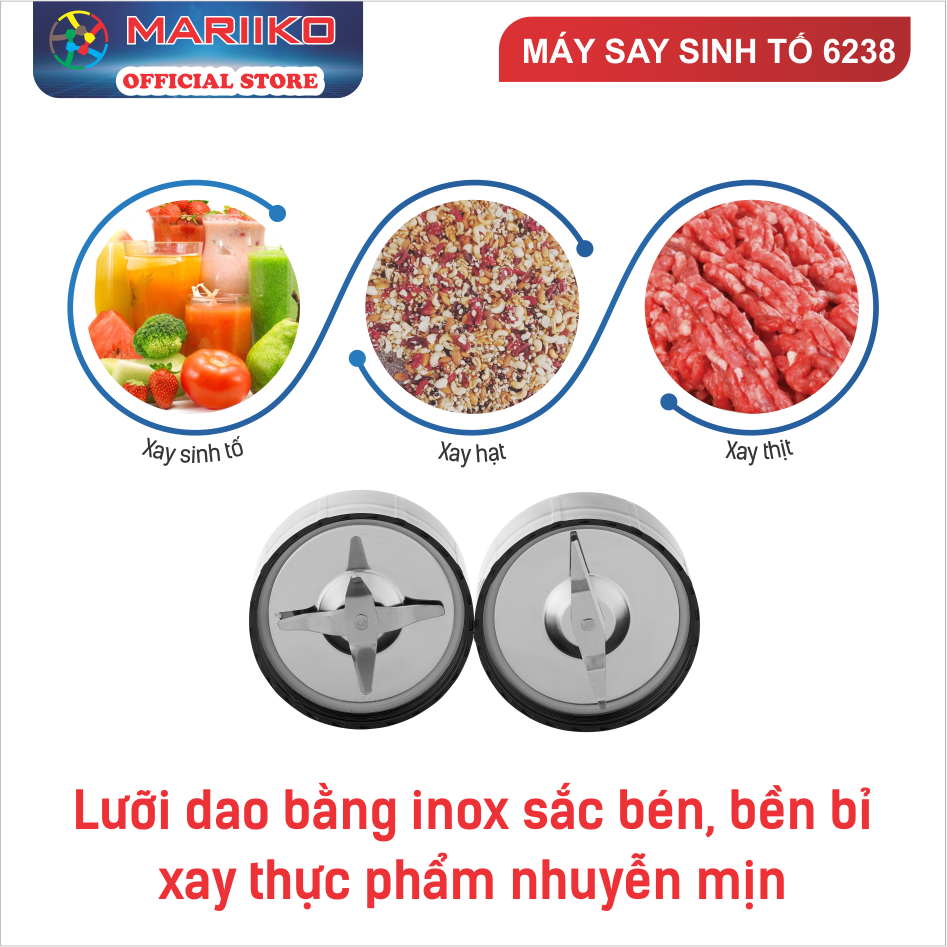 MÁY XAY SINH TỐ ĐA NĂNG MARIIKO 6238