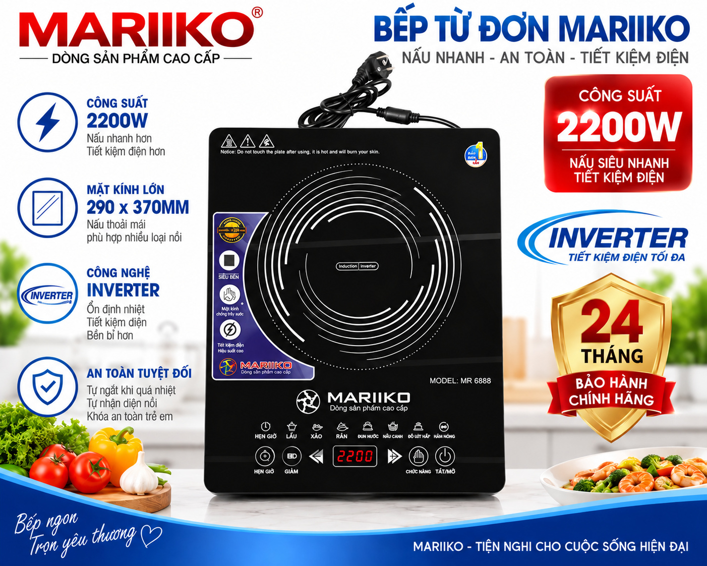 Bếp Điện Từ Đơn Mariiko Mr-6888