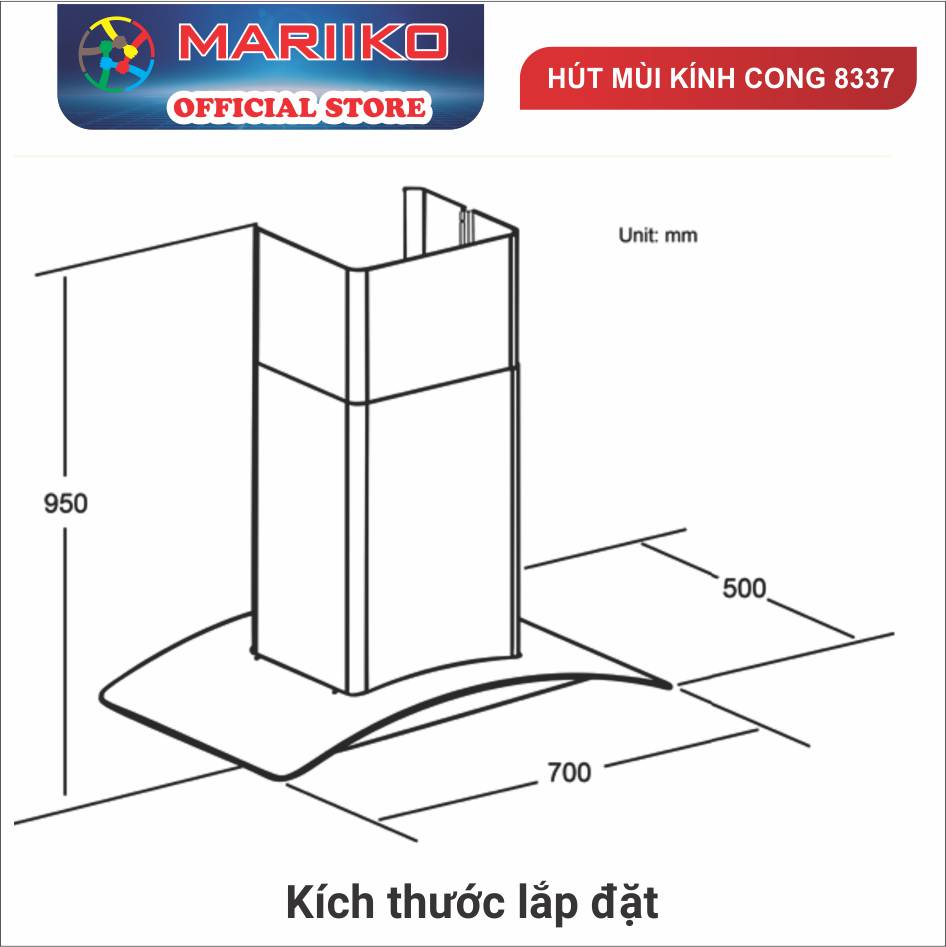 Máy Hút Mùi Nhà Bếp Mariiko Mr-8339