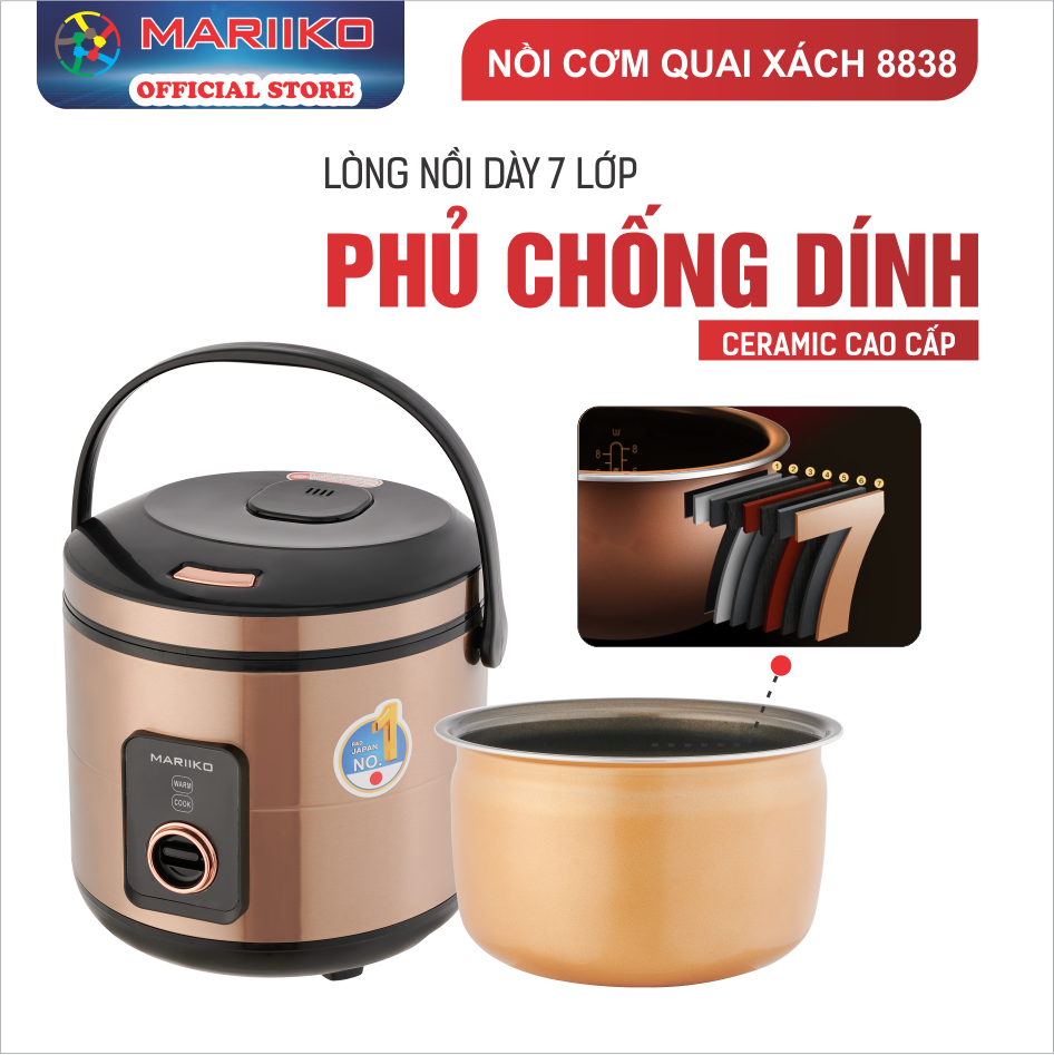 Nồi Cơm Điện Nắp Gài Mariiko Mr-8838