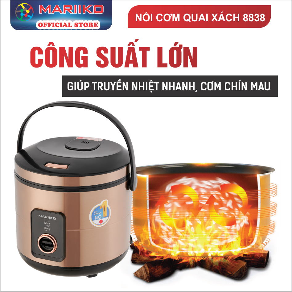 Nồi Cơm Điện Nắp Gài Mariiko Mr-8838