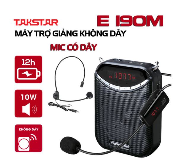 Tính năng sản phẩm máy trợ giảng không dây kèm micro có dây Takstar E190M 