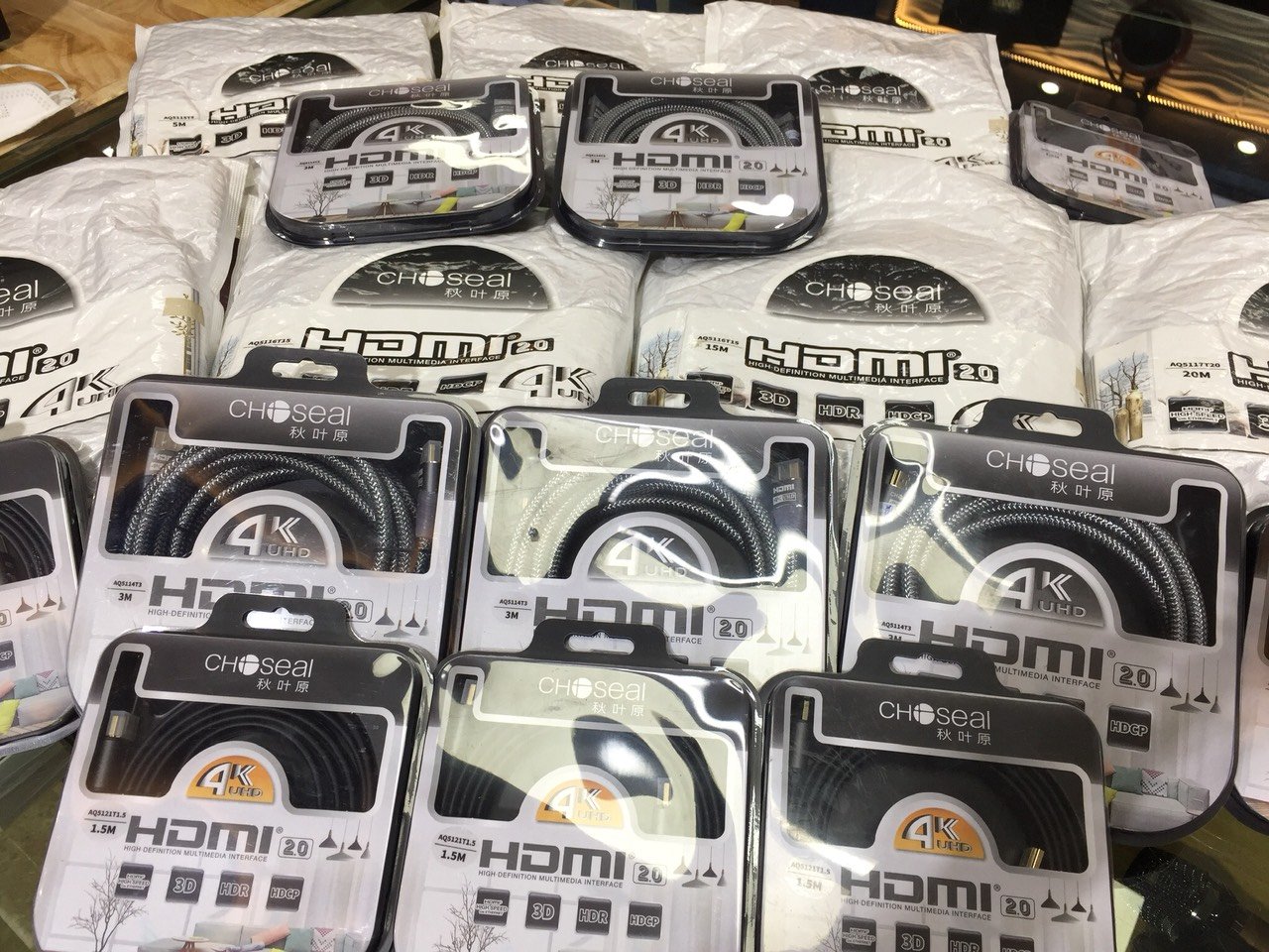 Dây cáp HDMI choseal 1.5m, 3m, 5m, 10m, 15m, 20m Dây HDMI cao cấp bọc lụa dùng kêt nối tivi, máy tính, máy chiếu